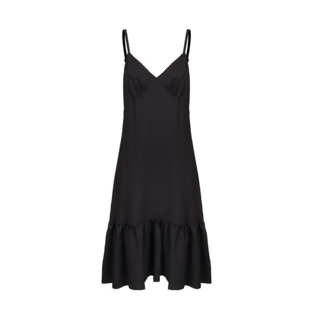 COPY - MICHAEL KORS SLIP DRESS WITH FLOUNCE WOMAN BLACK. - Picture 6 of 7